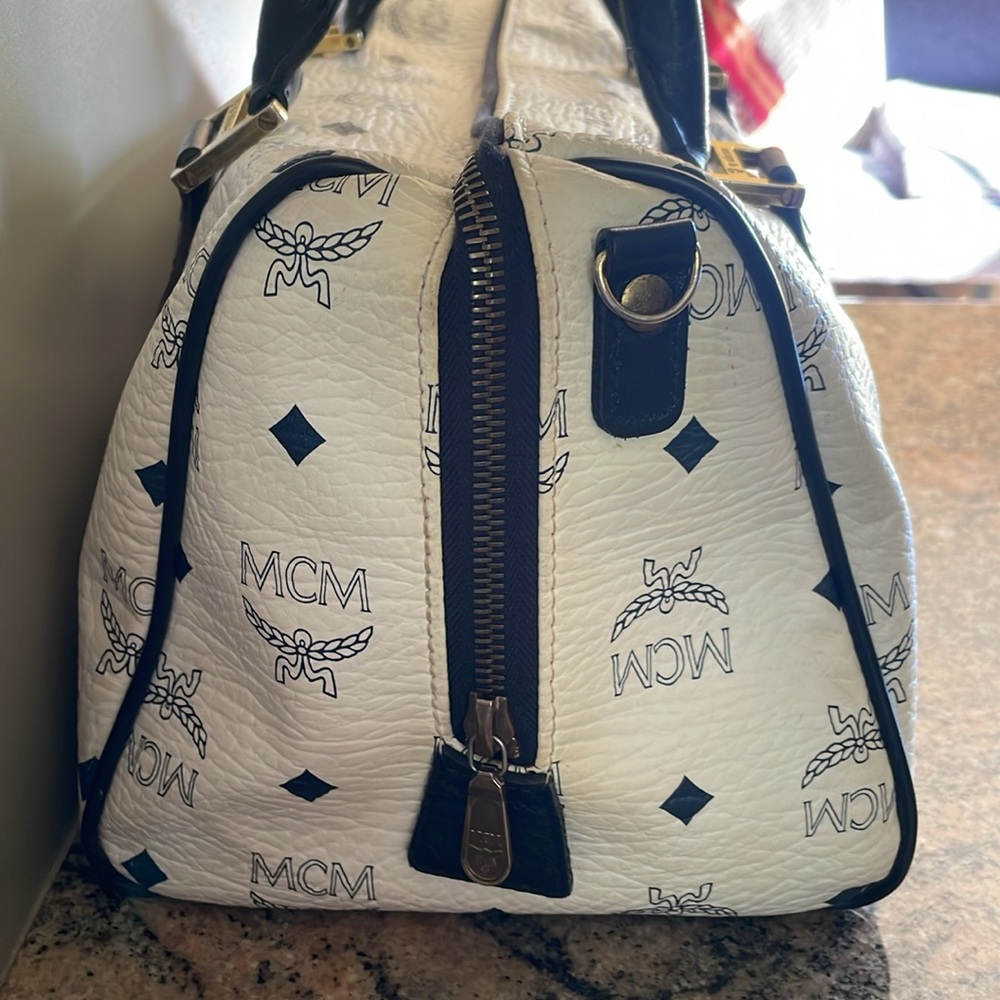 Authentic MCM Vintage Coated Canvas Boston Bag - Picture 4 of 11